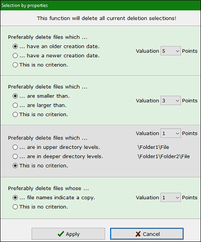 Anti Twin folders selection dialog box