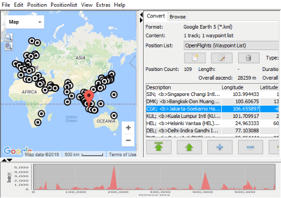 convert KML to CSV: RouteConverter