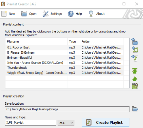 m3u playlist creator windows