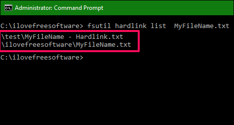 fsutil hardlink listting in Find Hard Links PC