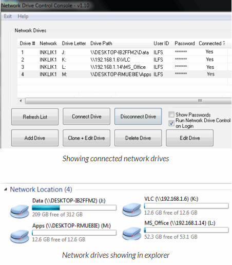 Showing mapped drives in explorer