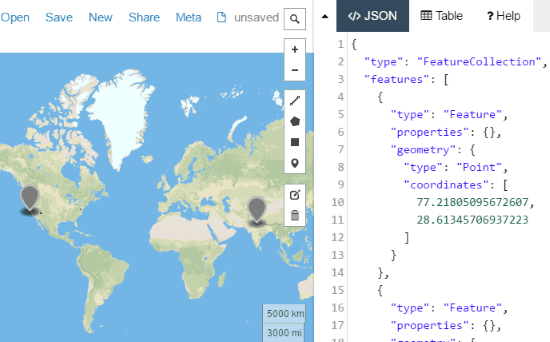 online map to display KML data