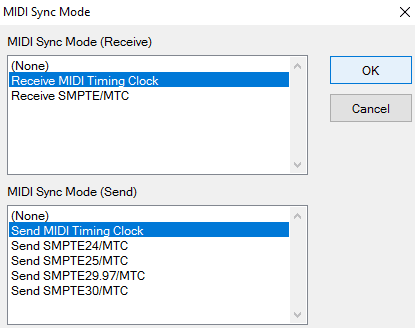 sync midi device