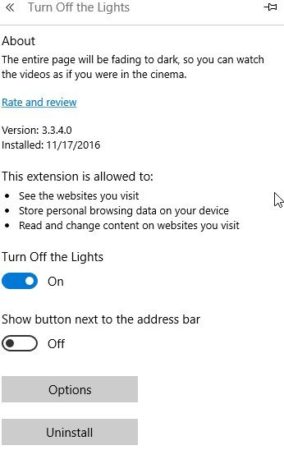 turn off lights settings