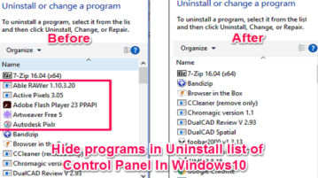 Hide program in uninstall list