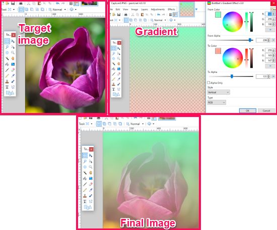 Paint.net gradient plugin in action