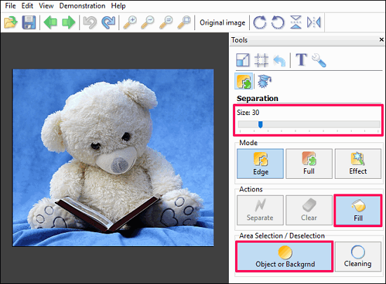 Photo cutout- fill settings