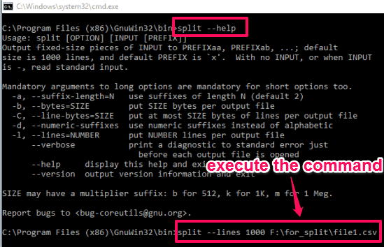 split a csv file using coreutils command line