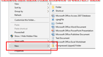 remove new menu from windows 10 context menu