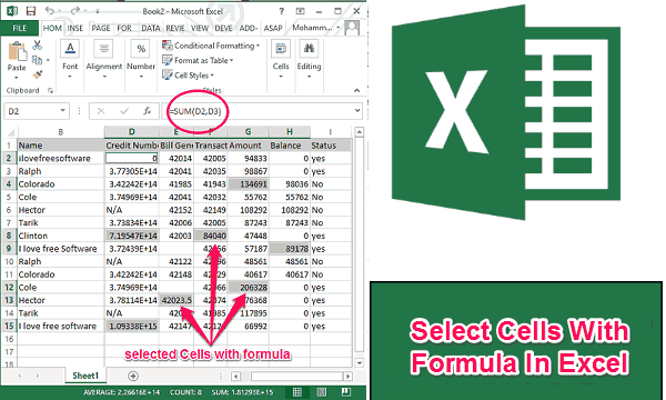 How To Select Cells With Formula In Excel