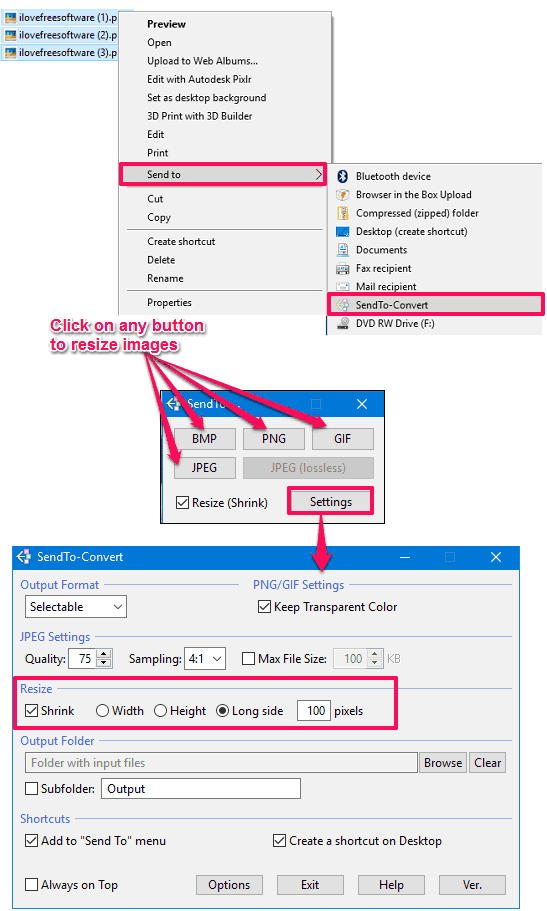 SendTo-Convert in action