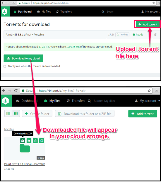 bitport.io in action