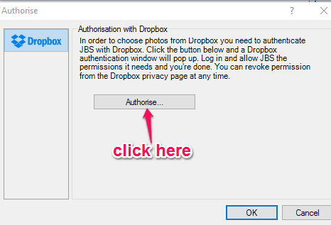 click authorise button