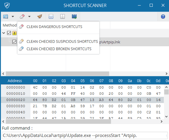 remove malicious shortcuts from Windows- shortcut scanner- clean dangerous shortcuts