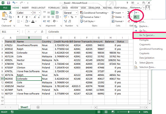 show cells formula invoking