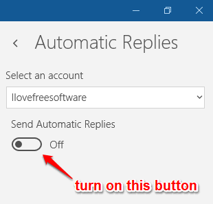 turn on send automatic replies button