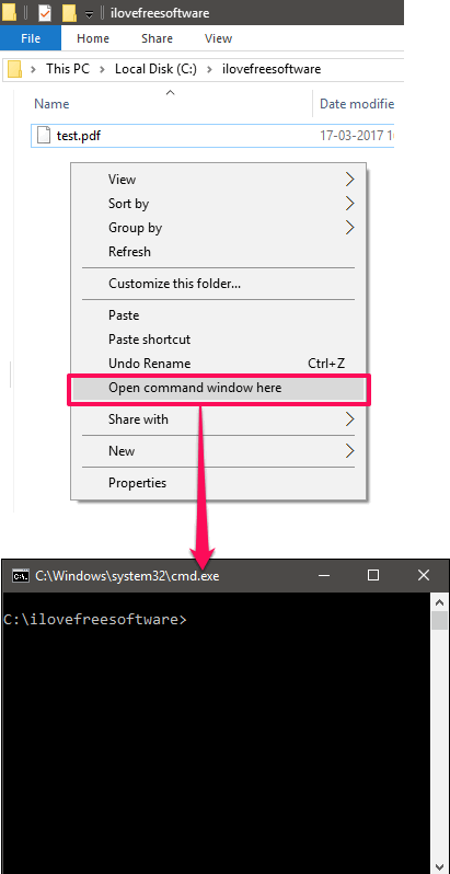 Opening command window