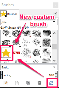 gimp custom brush in action