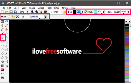 lazpaint brush parameters