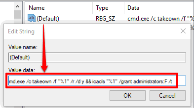 set value data of default key