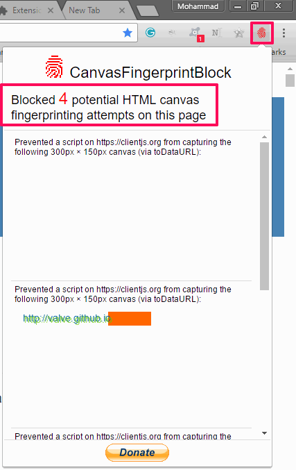 CanvasFingerprintBlock blocking