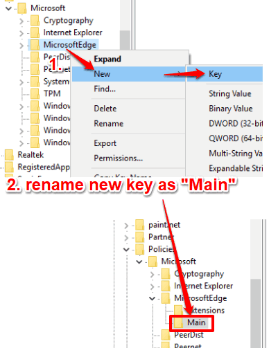 create main key