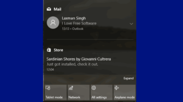 disable all notifications from showing in windows 10 action center