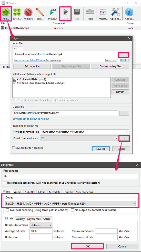 ffqueue gui for ffmpeg