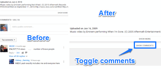 how to hide youtube comments- turn off youtube comments