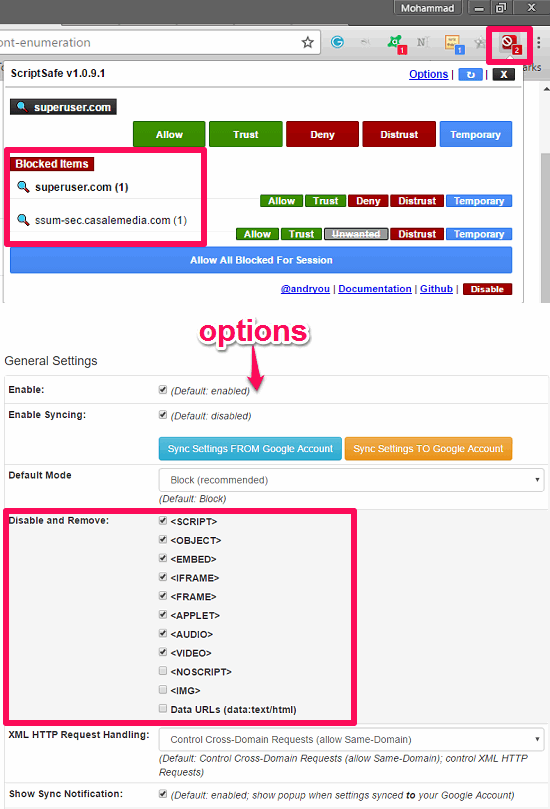 script safe blocking