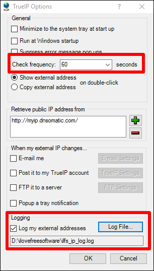 trueip logging options