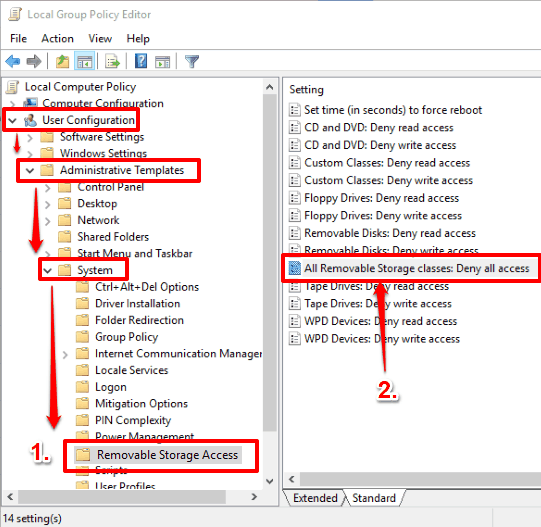 access removable storage access folder and double click the associated option