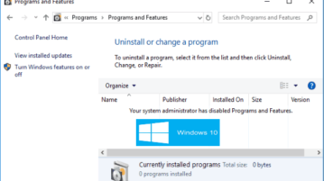 disable access to installed programs in windows 10