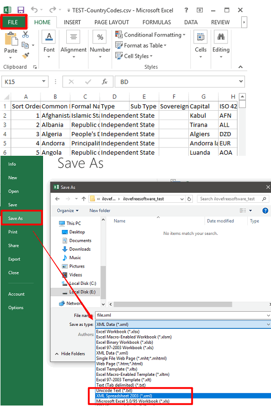 excel convert csv to xml