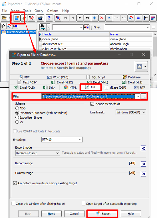 exportizer convert csv to xml