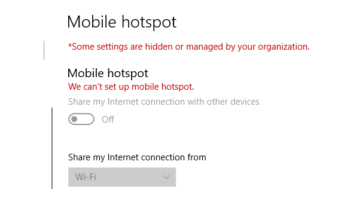 mobile hotspot disabled in windows 10 pc