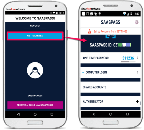 saaspaas start android app