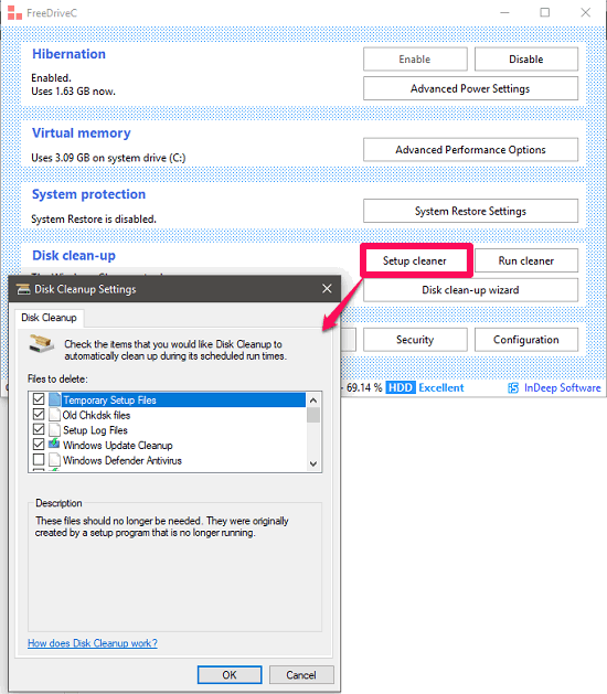 FreeDriveC cleaner setup