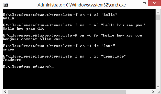 Software to Translate Words from Command Line