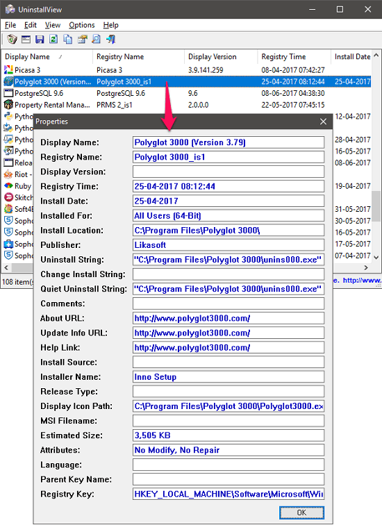 UnistallView program details