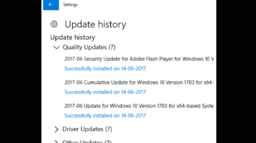 clear all windows update history in windows 10