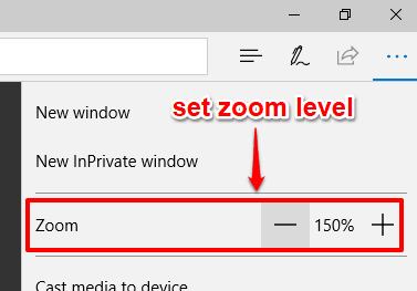 set zoom level in microsoft edge