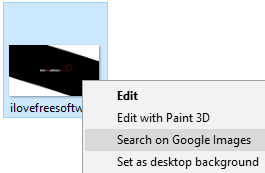 image search from Windows File Explorer Context Menu
