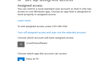 restrict a local user account to only a specific app in windows 10