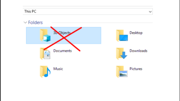 remove 3d objects folder from file explorer in windows 10