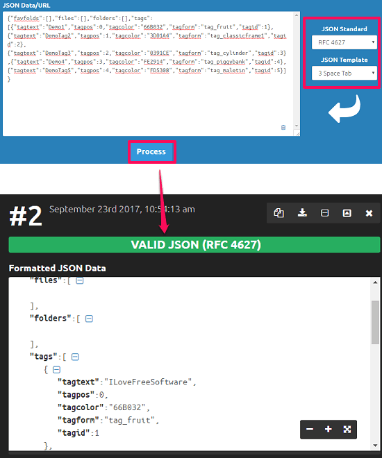 json formatter