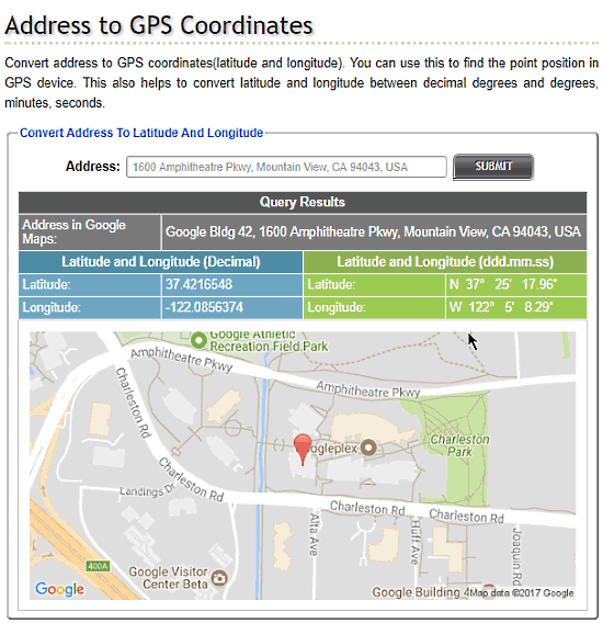 Coordinates To Address Converter 10 Free Geocoding Websites To Convert Address To Lat Long Online