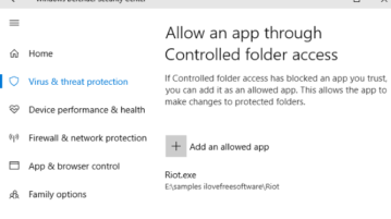 allow a program to controlled folder access in windows 10