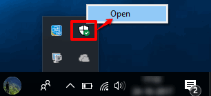 click open option