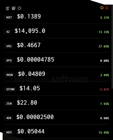 cryptocurrency price tracker widget